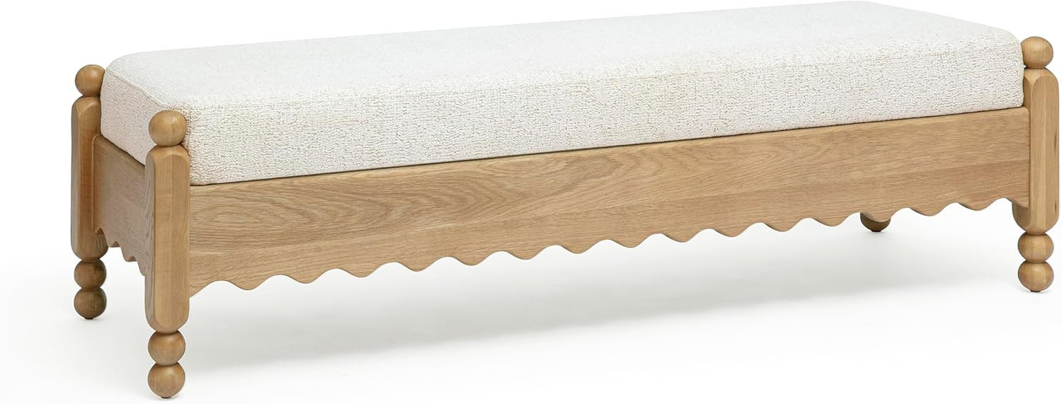 Tov Furniture Thelma Cream Performance Basketweave Bench | Amazon (US)