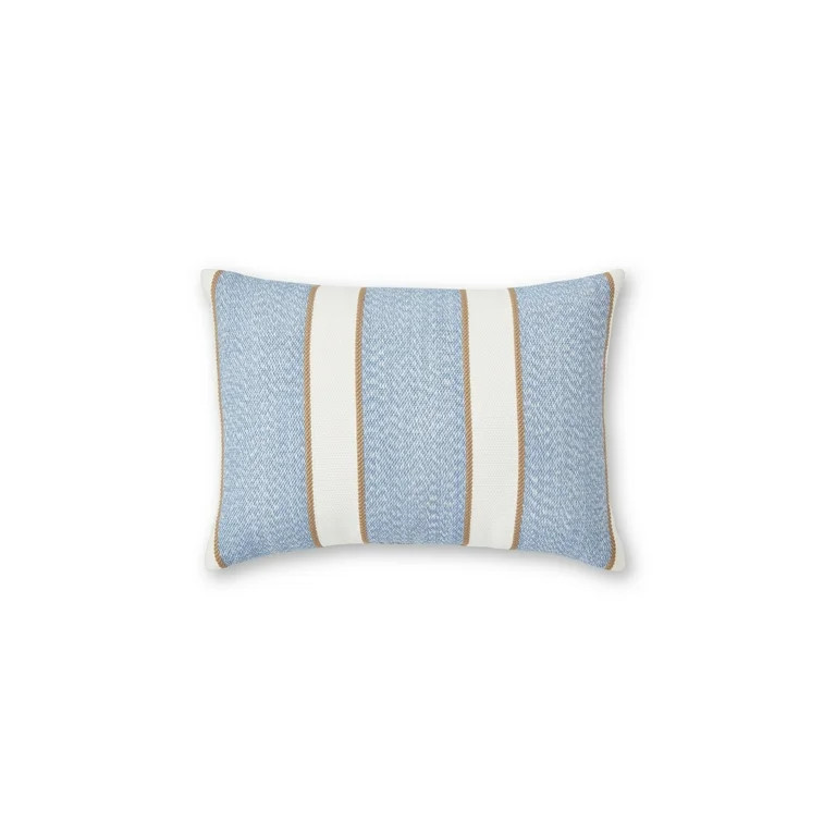 Better Homes & Gardens Blue Texture Stripe Outdoor Pillow 18" x 13" | Walmart (US)