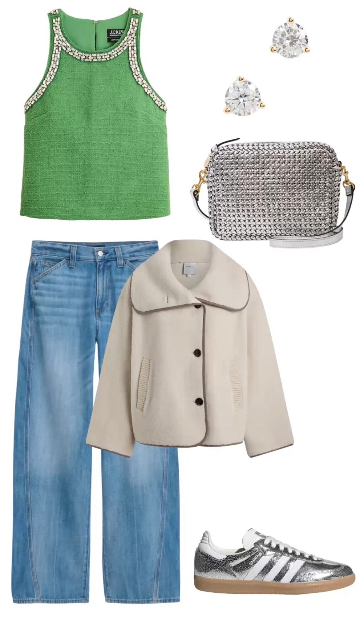 Outfit 🤍
These silver sambas are everything ❤️

#LTKmomlife #LTKSaleAlert #LTKHoliday