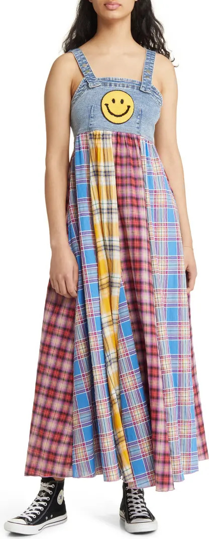 Mixed Media Plaid & Denim Sundress | Nordstrom