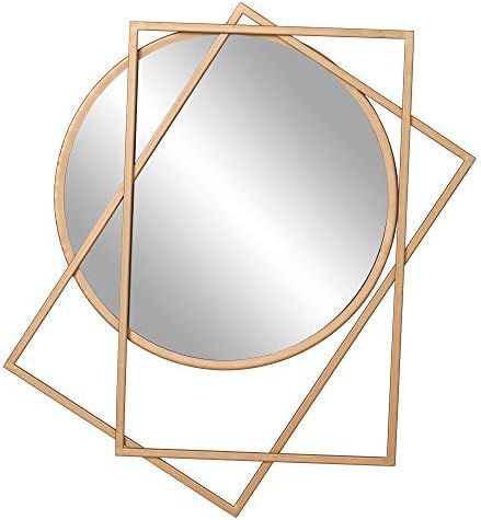 Gold Circle and Rectangle Layered Wall Accent Mirror | Amazon (US)