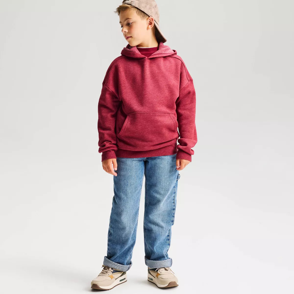 Boys' Fleece Relaxed Fit Pullover Hoodie Sweatshirt - Cat & Jack™ Heathered Gray XXL | Target