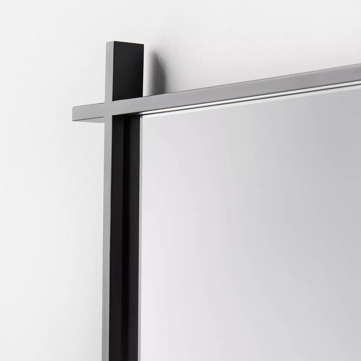 24" x 30" Cross Corner Metal Wall Mirror Black - Threshold™ designed with Studio McGee | Target