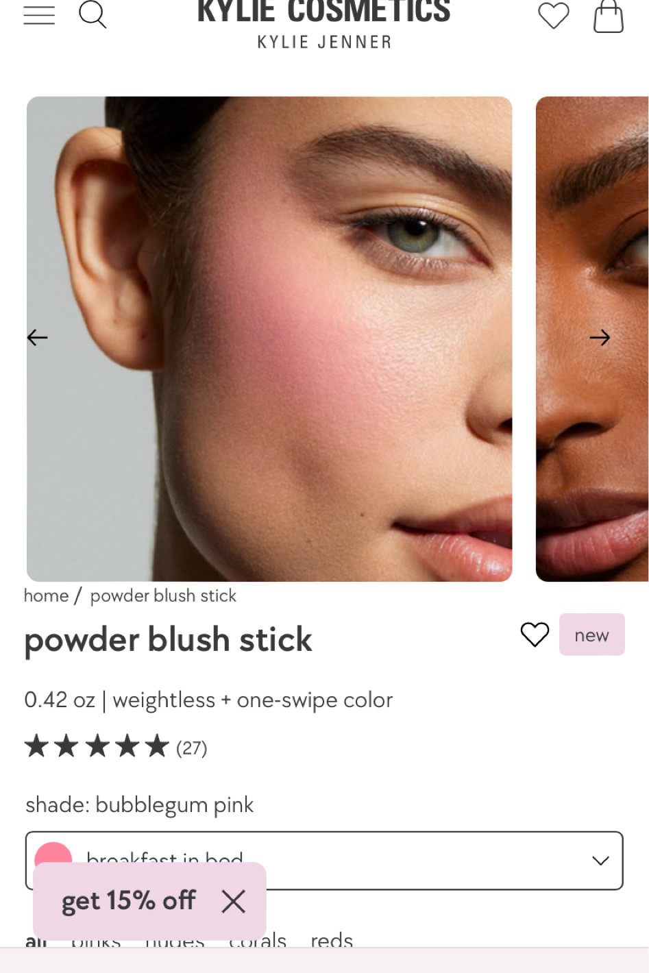 Kylie new pink powder blush stick 

#LTKBeauty #LTKParties #LTKFindsUnder50