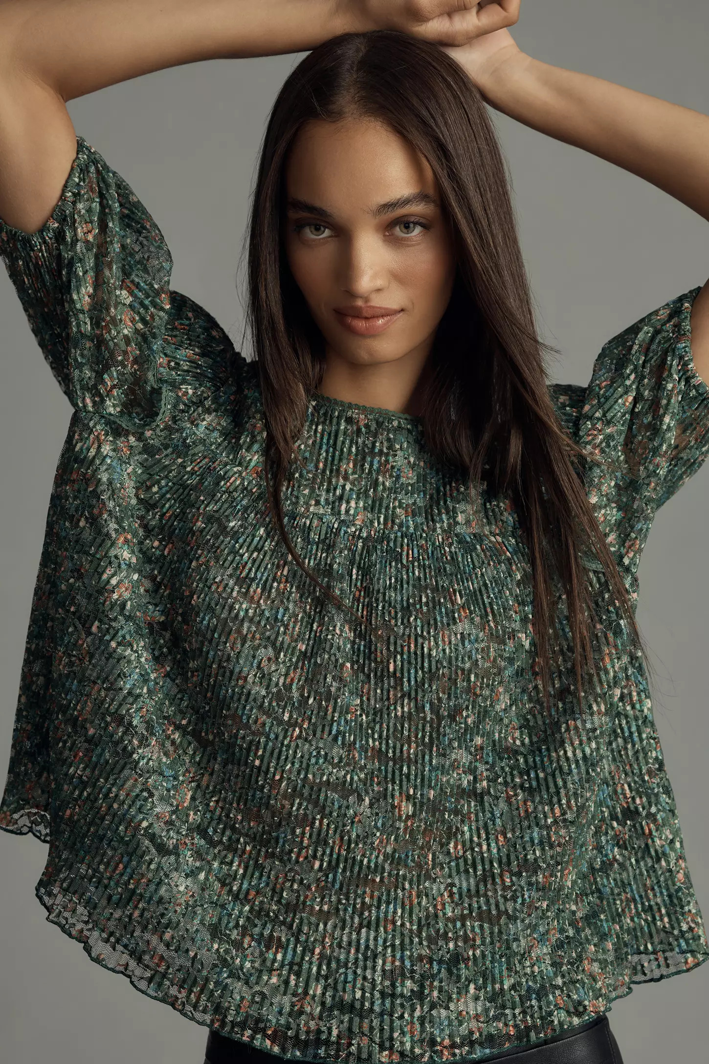 Porridge Lace Crew-Neck Blouse | Anthropologie (US)