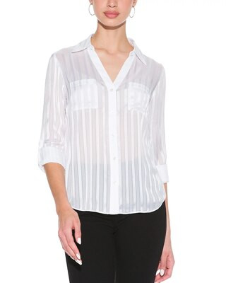 Outlet WHBM Shadow Stripe Shirt | White House Black Market