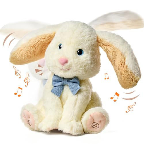 TUMAMA Bunny Stuffed Animal - Musical Stuffed Animal with Moving Ears, Features Singing, Recording, Repeating for Toddlers, Interactive Stuffed Bunny Plush Gift Toys for Boys and Girls | Amazon (US)