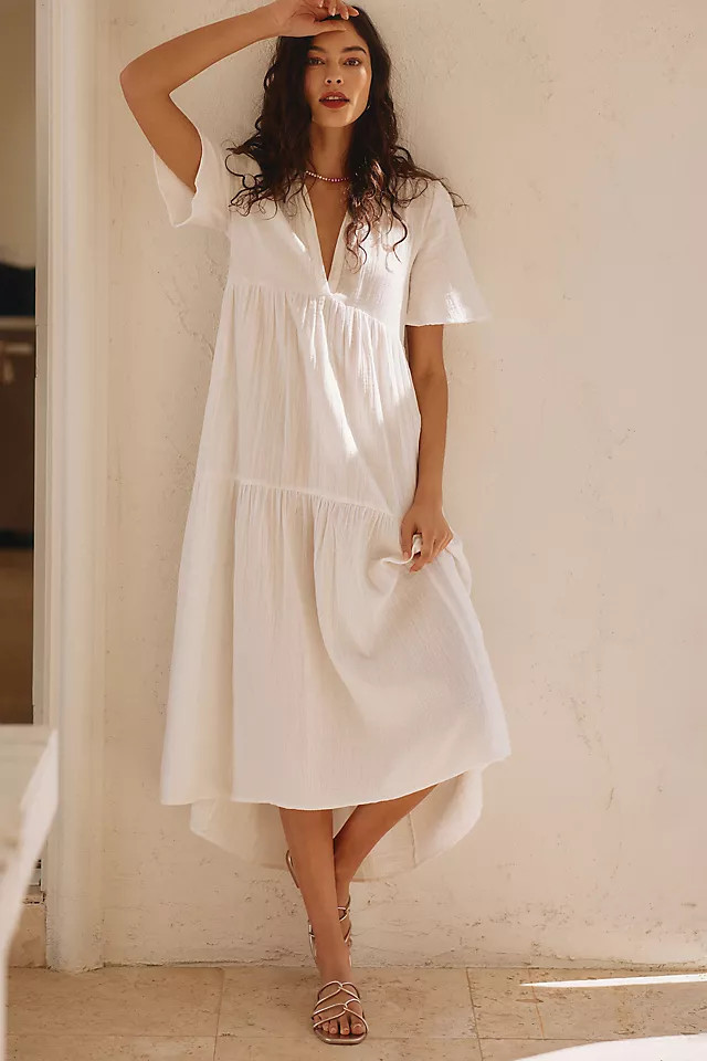 Kallie 100% Cotton Gauze Midi Dress | Anthropologie (US)