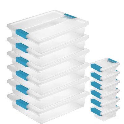 Sterilite Plastic Large Clip Bin Clear, 6 Pack & Mini Clip Storage Box, 6 Pack | Wayfair Professional