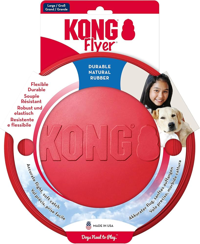 KONG Flyer - Durable Dog Toy for Outdoor Playtime - Natural Rubber Flying Disc, Dog Toy for Fetch... | Amazon (US)