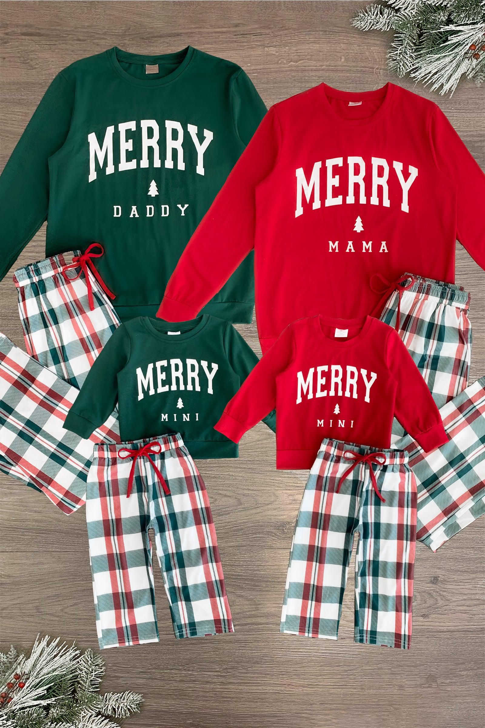 "Merry Mama, Daddy, & Mini" Family Pajamas | Sparkle In Pink