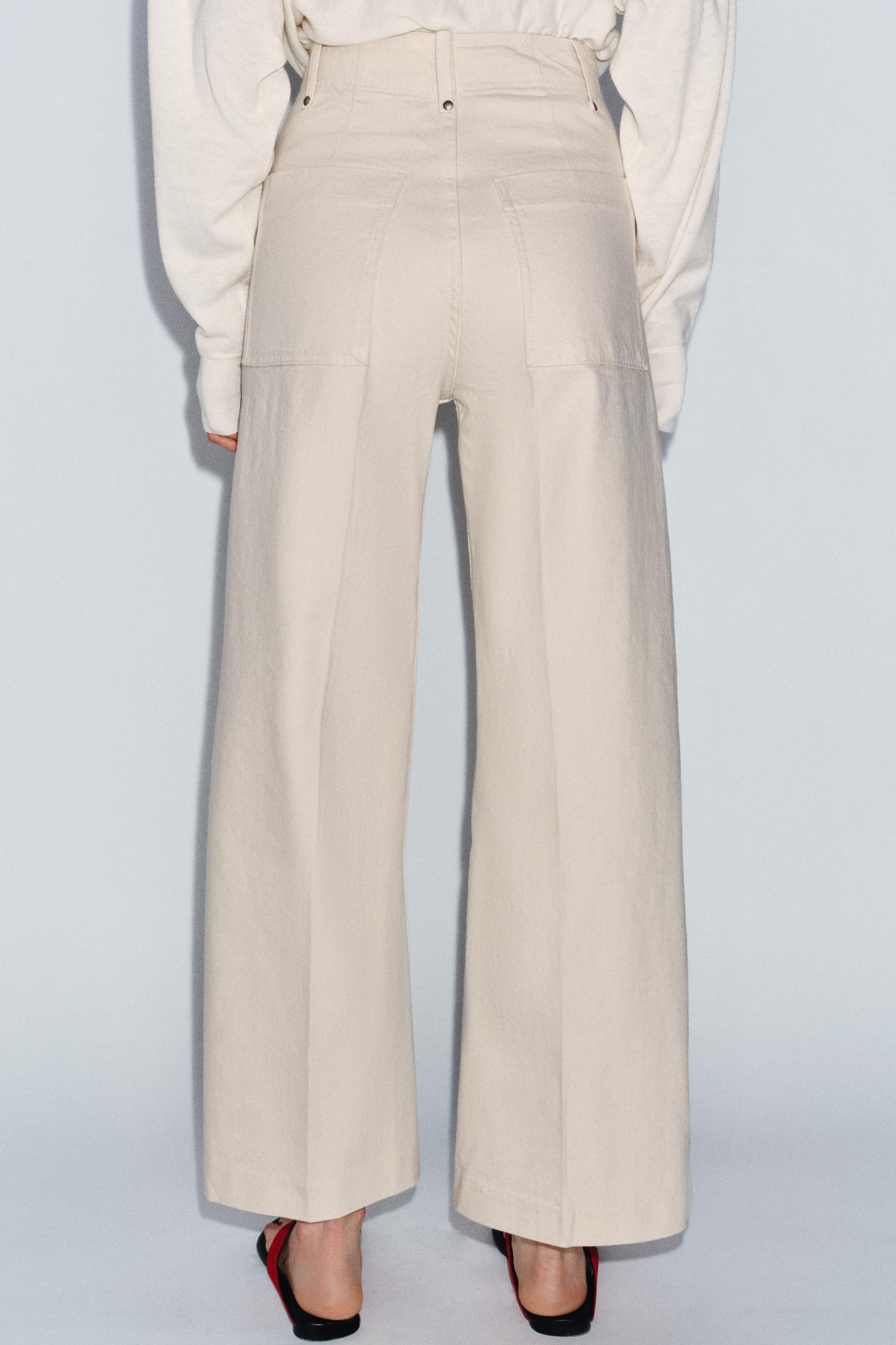 ZW COLLECTION TAILORED HIGH-WAIST WIDE LEG JEANS | Zara US