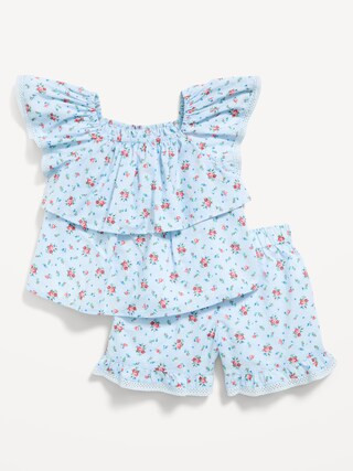 Printed Ruffled Top and Shorts Set for Toddler Girls | Old Navy (US)