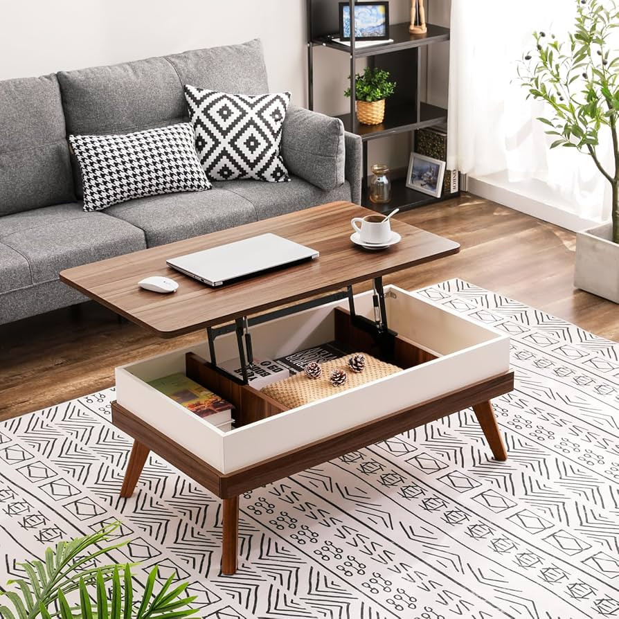 Bidiso Lift Top Coffee Table, Easy-to-Assembly Center Table with Hidden Storage Compartment, Mode... | Amazon (US)