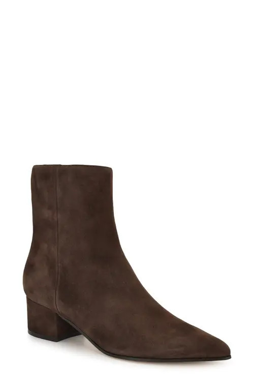Nine West Maribu Pointed Toe Bootie in Dark Brown Suede at Nordstrom, Size 10 | Nordstrom