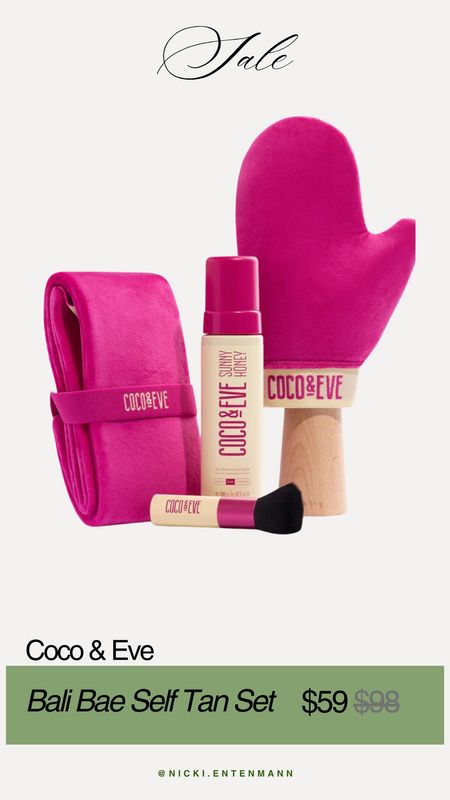 Coco & Eve has an incredible sale going on right now for their value sets!! The Bali Bae Self Tan set is 40% off!! 

Use code: NICKI15 to save on regular-priced products (value sets not included) 

Coco & eve, self tan, beauty sale, skincare sale, summer tan, beach vacation, spring style, summer style

#LTKsalealert #LTKbeauty
