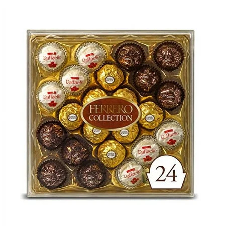 Ferrero Collection Premium Gourmet Assorted Hazelnut Milk Chocolate, Dark Chocolate and Coconut, Great Holiday Gift Box, 9.1 oz, 24 Count | Walmart (US)
