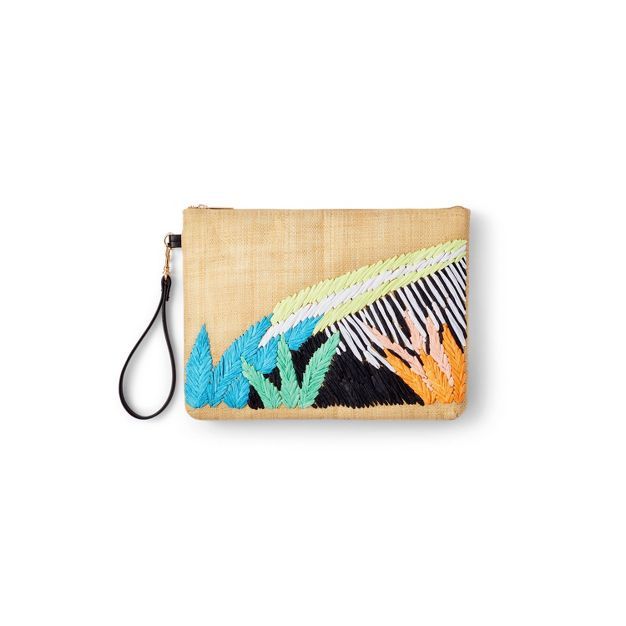 Abstract Botanical Embroidered Clutch - Tabitha Brown for Target Tan | Target