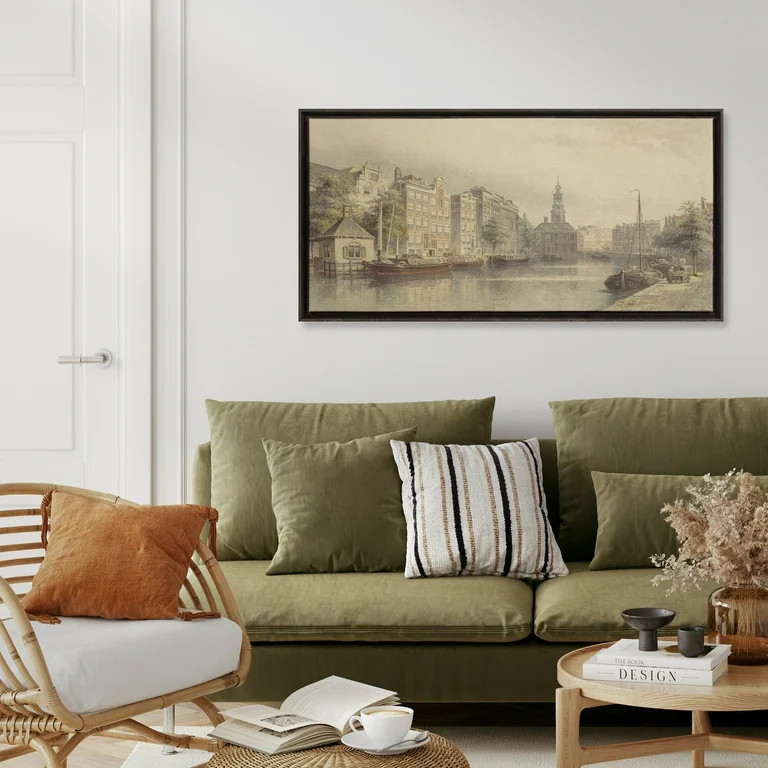 My Texas House The Singel Canal Framed Wall Art 36x18 | Walmart (US)