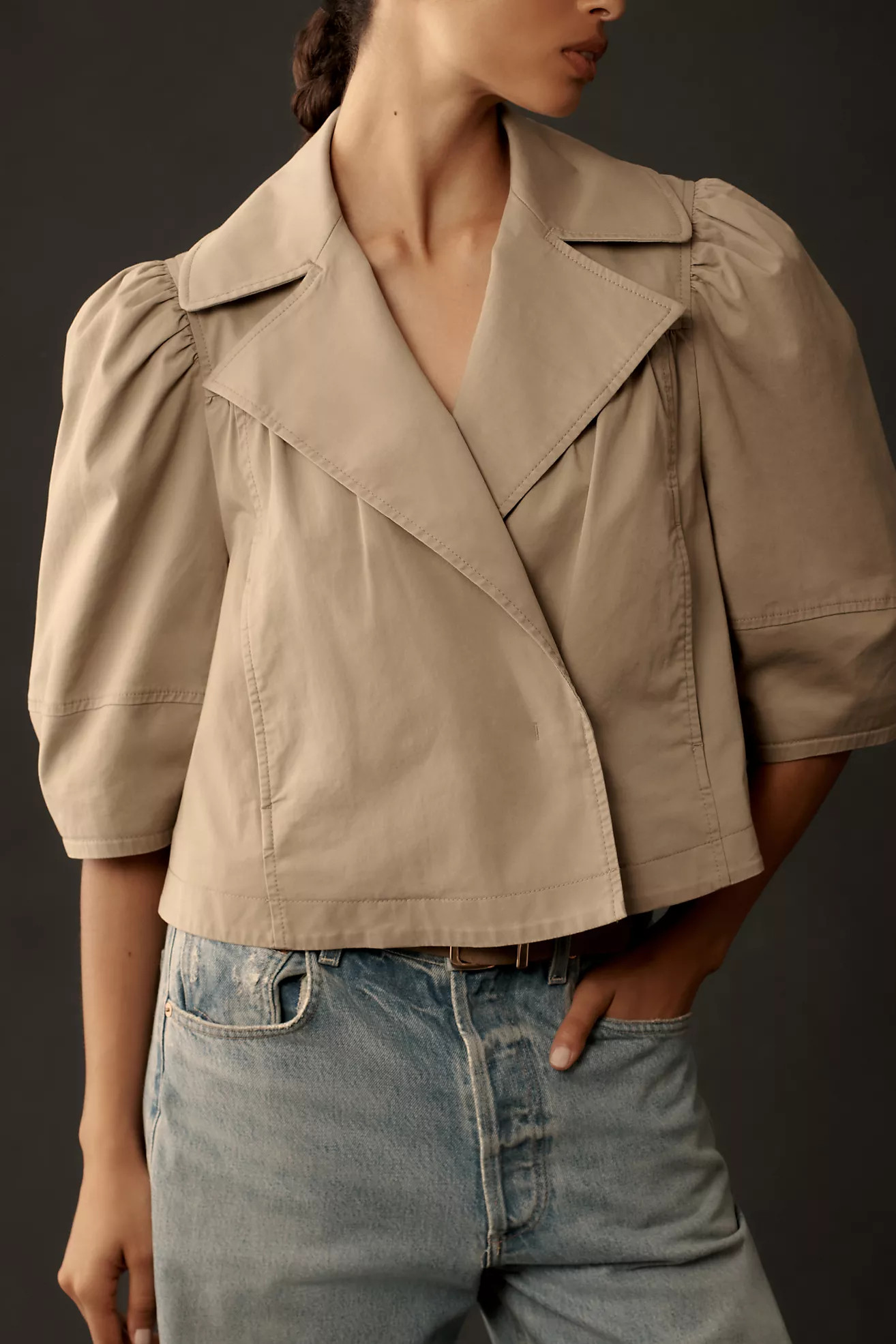 Maeve Cropped Babydoll Swing Jacket | Anthropologie (US)