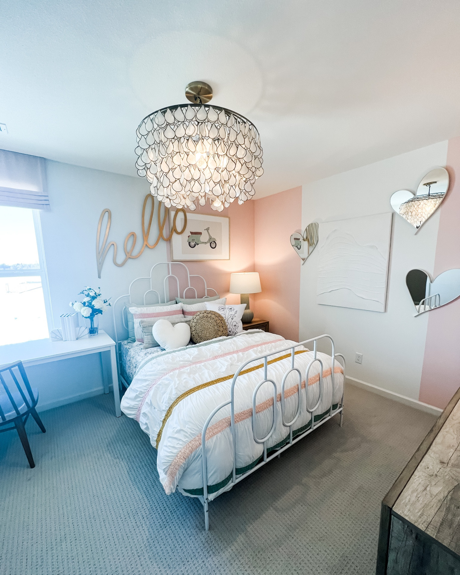 Little girls bedroom. Target, wayfair, amazon. Chandelier, bedroom chandelier, decor, white iron bedframe. 

#LTKkids #LTKsalealert #LTKhome