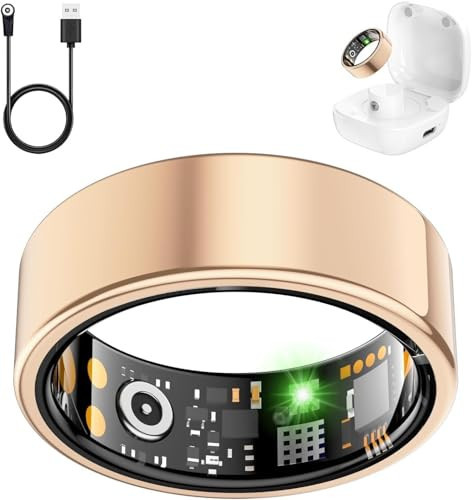 Smart Health Ring for Women Men, Fitness Tracker Ring with Heart Rate, Blood Oxygen, Sleep Tracker, Step Tracker, No Subscription Fee, IP68 Waterproof Smart Ring for iPhone & Android (Rose Gold, 7#) | Amazon (US)