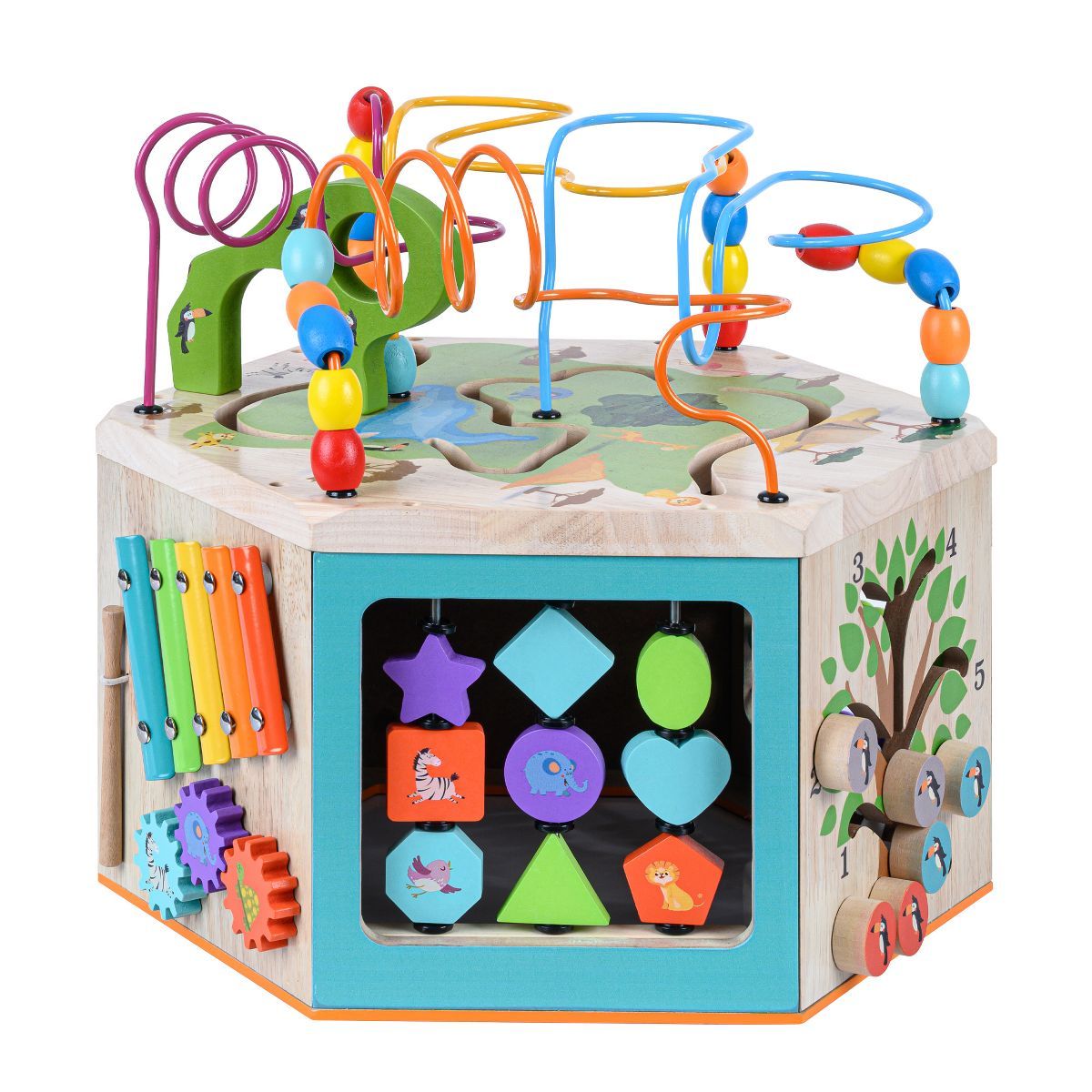 Teamson Kids Preschool 7 in 1 Wooden Activity Cube, Educational Toy PS-T0005 | Target