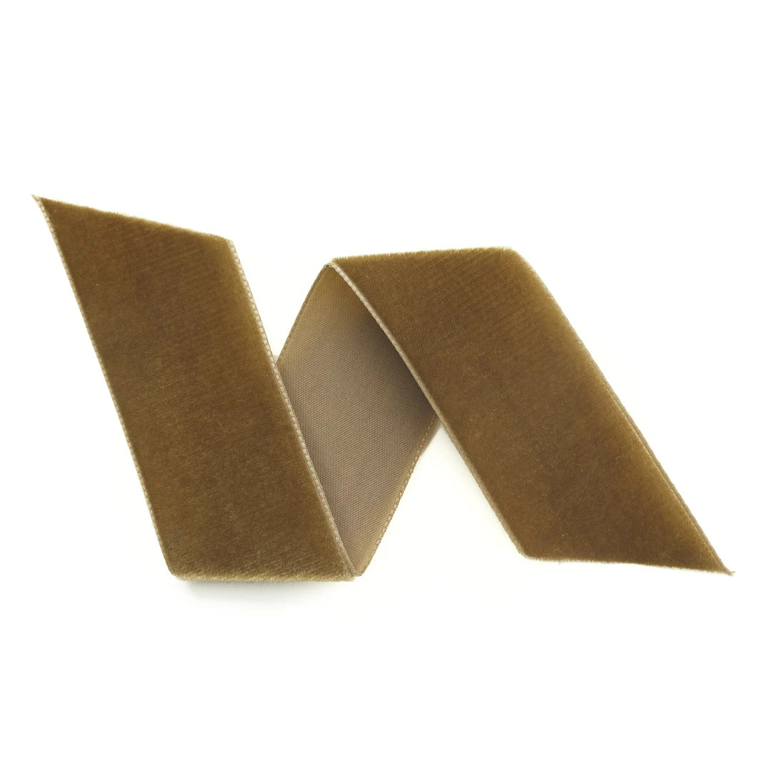 Cafe Brown Swiss Velvet Ribbon by the Yard Light Brown - Etsy | Etsy (US)