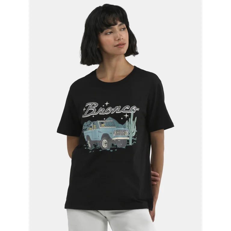 Black Bronco Graphic Short  Sleeve T - Shirt | Walmart (US)