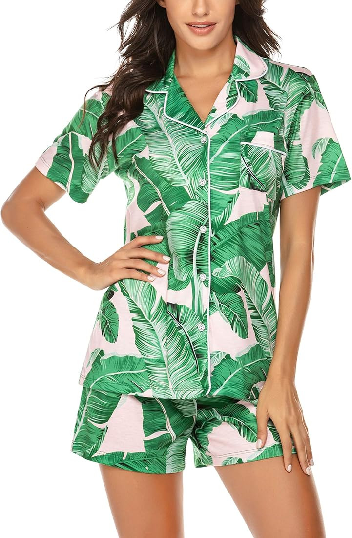 Ekouaer Women Classic Soft Short Pajamas Set | Amazon (US)