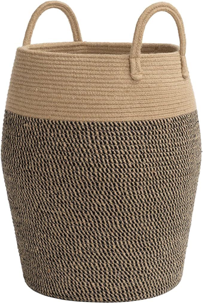 Goodpick Tall Wicker Laundry Basket with handles, Farmhouse Laundry Hamper for Bedroom, Living Ro... | Amazon (US)