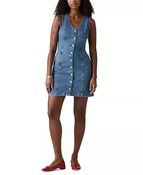 Levi'sWomen's Vianna Denim Button-Front Vest Dress | Macy's