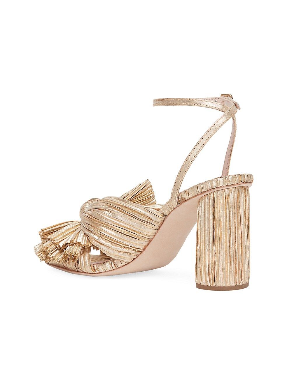 Loeffler Randall Camellia Knotted Lamé Sandals | Saks Fifth Avenue