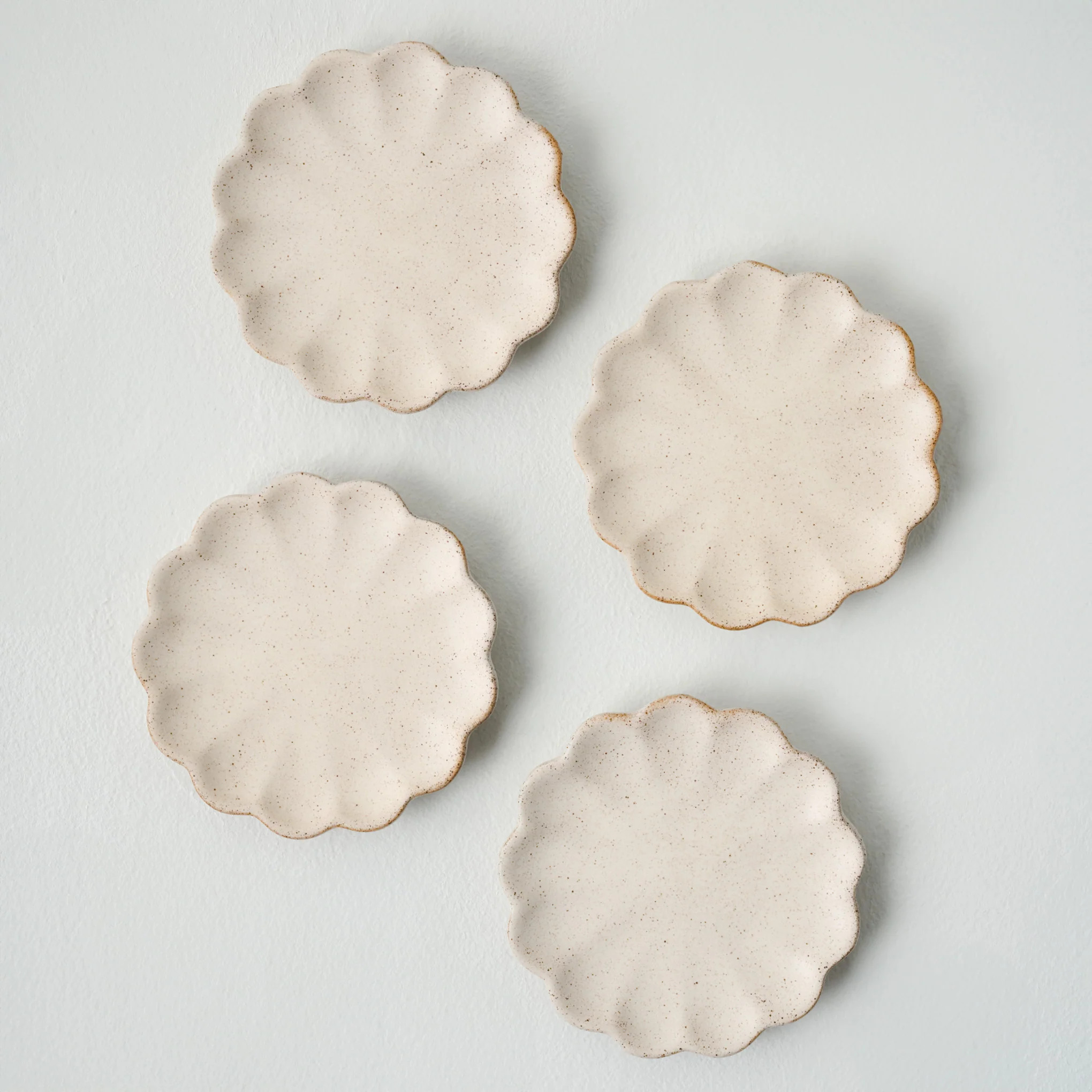 French White Scalloped Edge Stoneware Coaster Set | Magnolia