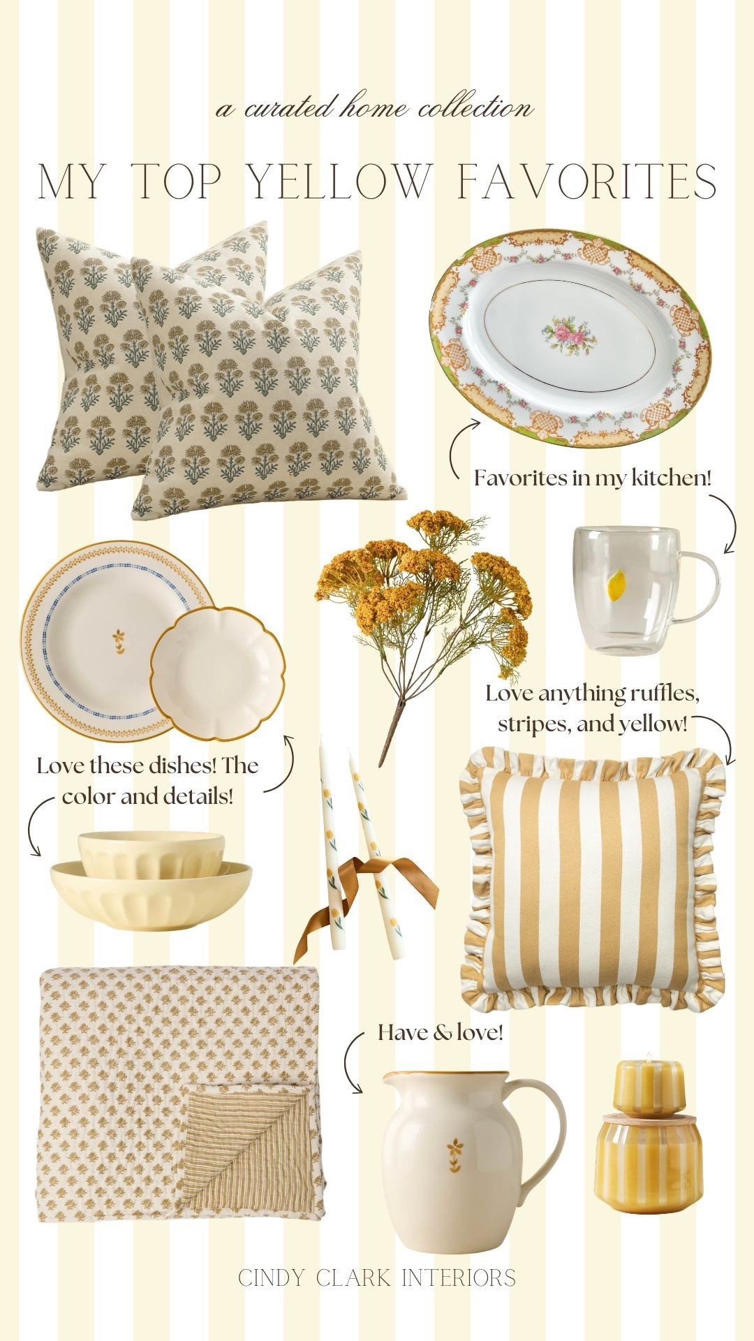 You could say I’m all about yellow right now! I love incorporating pops of color in small amounts throughout our home. Dishes, pillows, florals, etc! 

#LTKHome