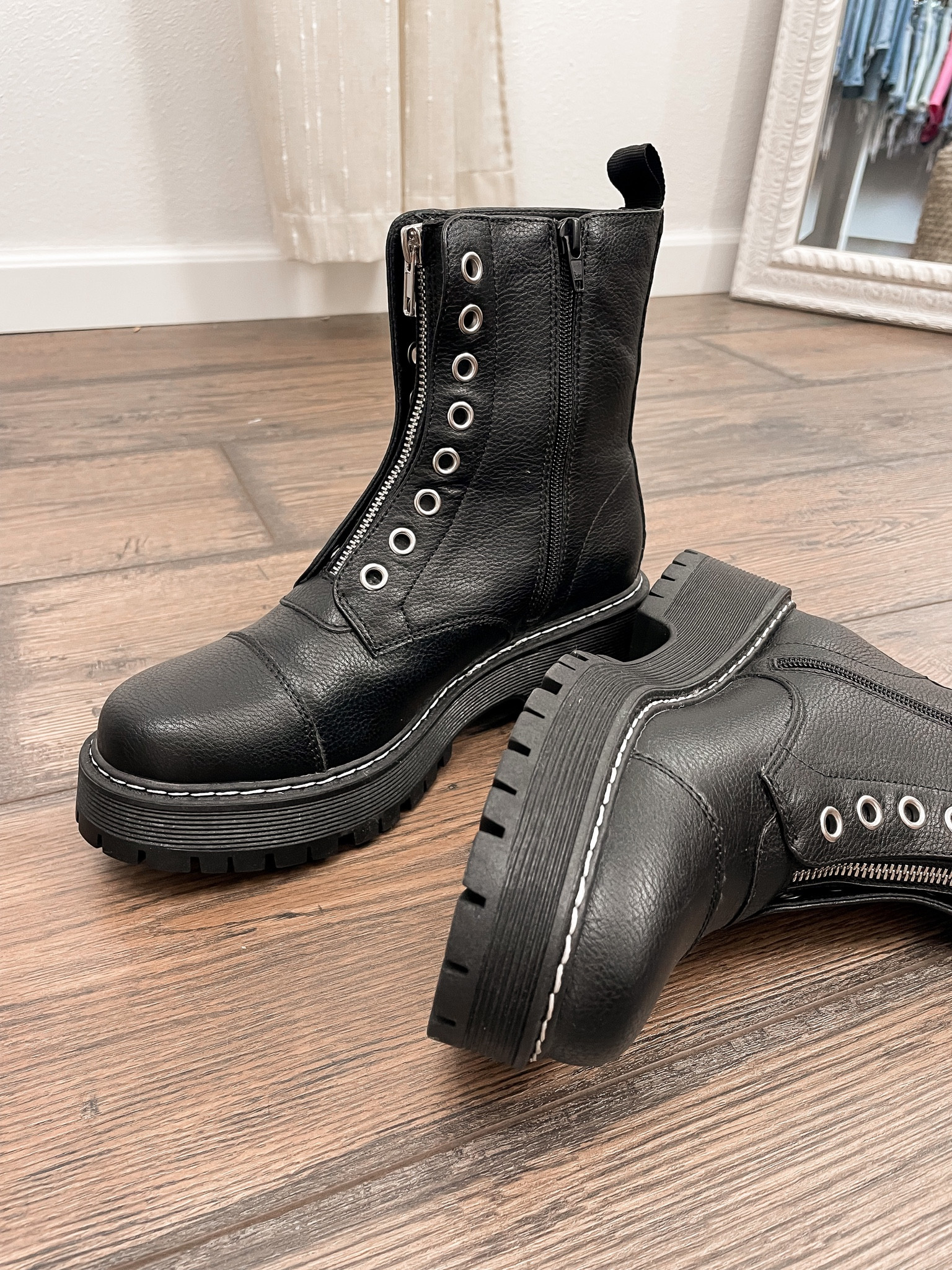 Zipper Combat Boots | Black Boots | Walmart Find 

#LTKstyletip #LTKunder50 #LTKshoecrush