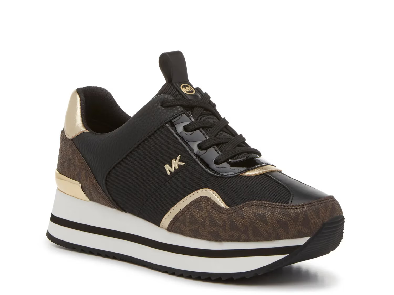 Michael Michael Kors Raina Trainer Sneaker | Women's | Black/Brown/Gold | Size 9.5 | Sneakers | DSW