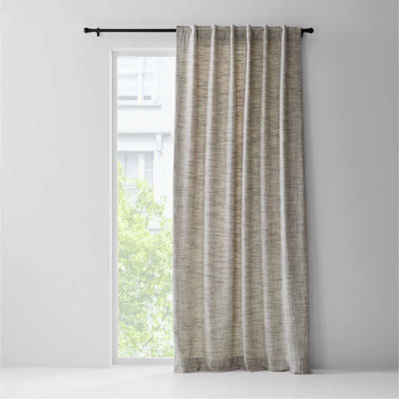 Reid Pebble Grey Cotton Window Curtain Panel 52"x96" + Reviews | Crate & Barrel | Crate & Barrel