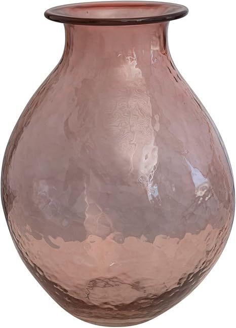 Creative Co-Op Textured Glass, Rose Vase, Pink | Amazon (US)