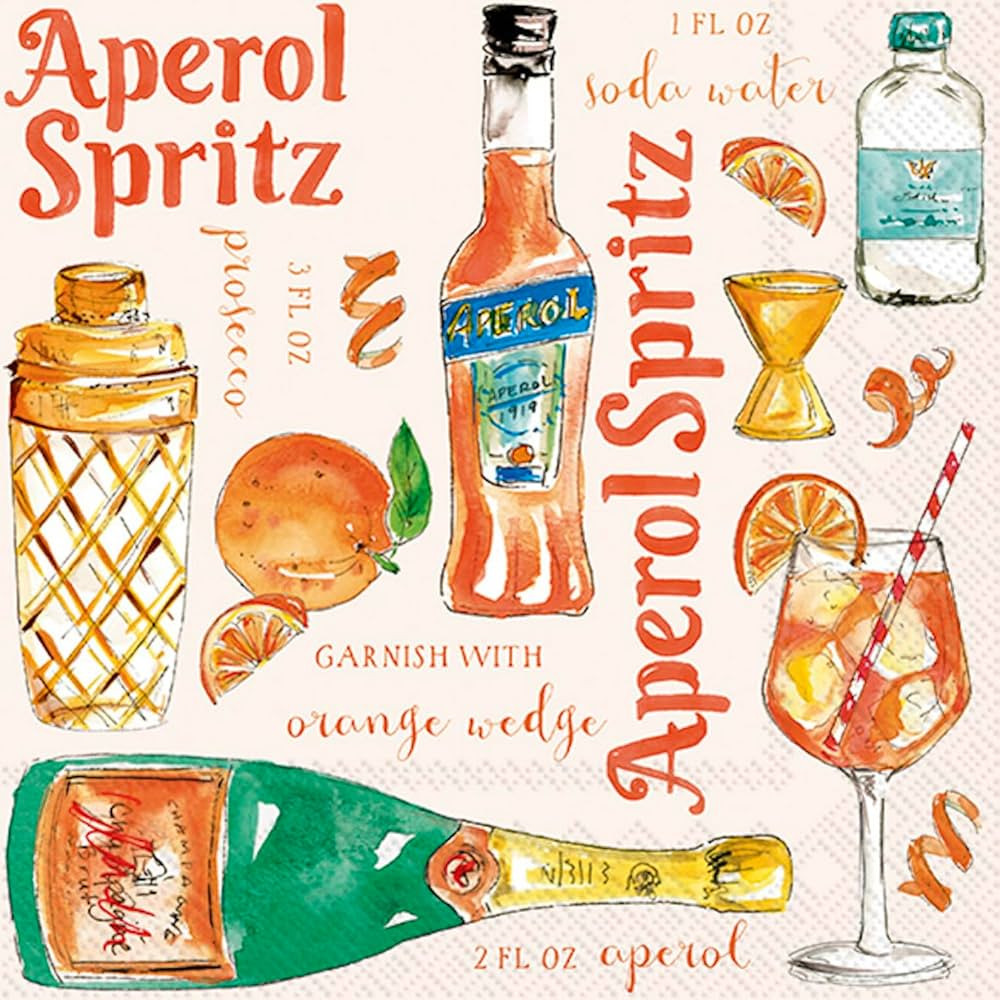 IHR Ideal Home Range Cocktail Napkins Disposable 3-Ply Paper Party Napkin Pack, 5" x 5", Aperol S... | Amazon (US)