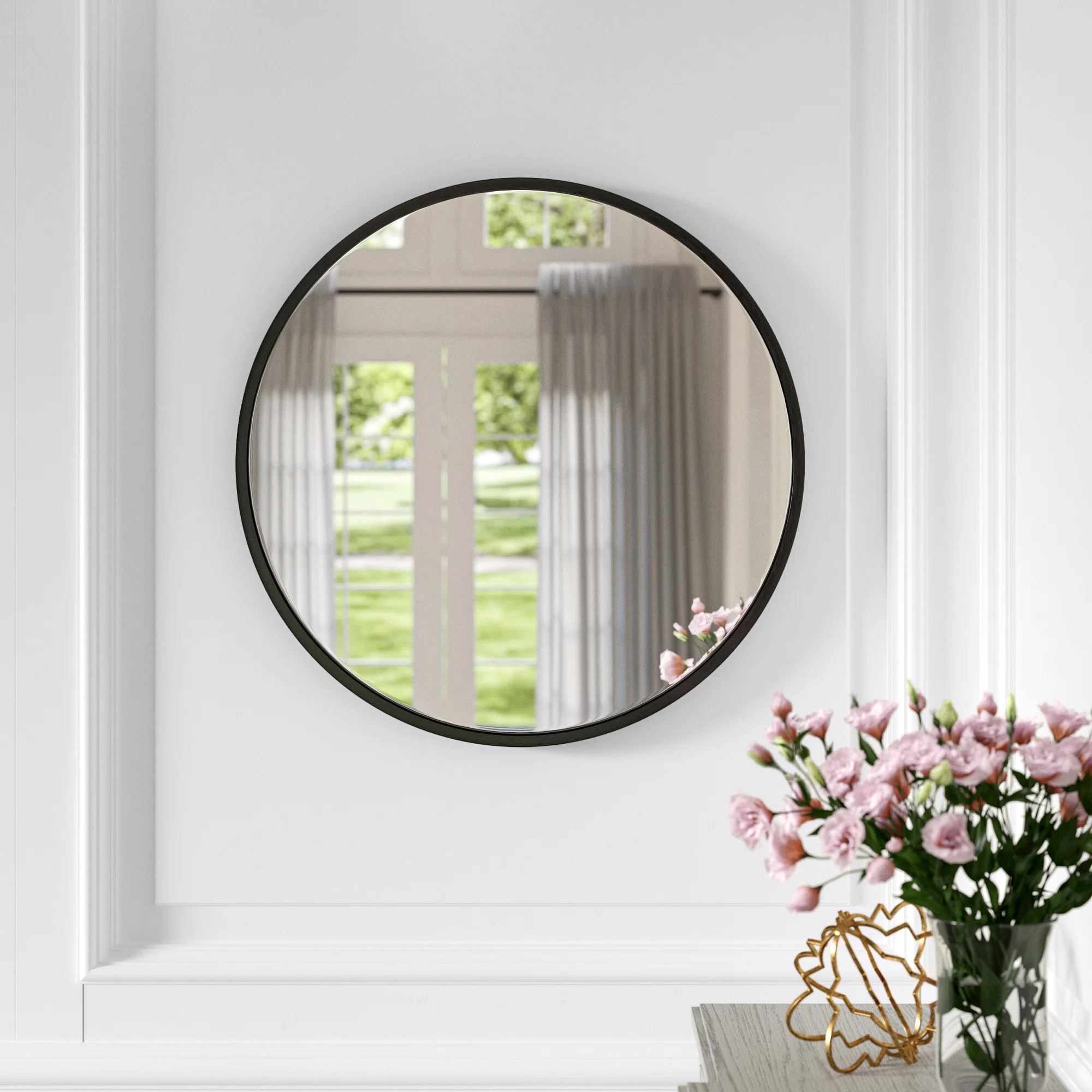 Willa Arlo™ Interiors Koval Modern Circle Wall Mounted Mirror for Deco, Bathroom, Vanity, Hallw... | Wayfair North America