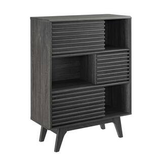 Render Charcoal Three-Tier Display Storage Cabinet Stand | The Home Depot