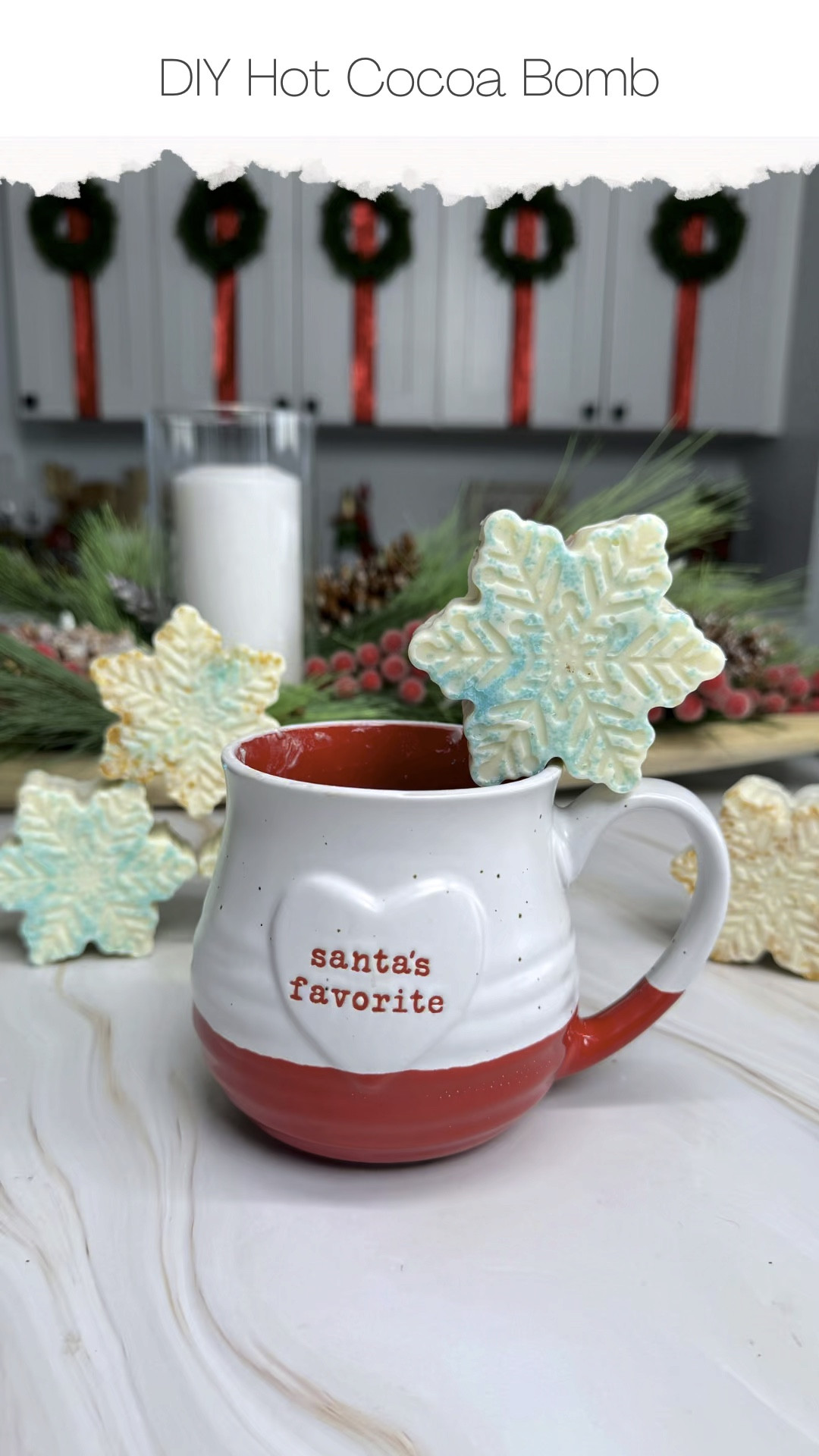 DIY Winter Delight: White Chocolate Snowflake Hot Cocoa Bombs!

Hey cocoa enthusiasts! ❄️☕️ Today, let's embark on a cozy winter adventure by crafting your very own hot cocoa bombs, but with a frosty twist – white chocolate and snowflake molds! Here's a simple guide to creating these delightful treats that will warm both your heart and taste buds.

Ingredients:
1. White chocolate chips or melting wafers
2. Hot cocoa mix
3. Mini marshmallows (optional)
4. Sprinkles (for that extra pop of color and flavor)
5. Snowflake-shaped silicone molds

Instructions:

1. Melt the White Chocolate:
 Start by melting your white chocolate chips or wafers. Use a microwave-safe bowl or a double boiler, ensuring you melt the chocolate in intervals to avoid burning.
2. **Coat the Mold:**
 Carefully coat the snowflake molds with the melted white chocolate, making sure to cover the edges evenly. Pop the molds into the fridge for roughly 20 minutes to allow the chocolate to set.
3. Assemble the Bombs:
 Once the chocolate molds have hardened, gently remove them from the fridge. Fill half of the snowflake molds with the cocoa mixture and top with sprinkles.
4. Seal the Bombs:
 Melt more white chocolate chips or wafers and add to the top of the cocoa, sealing the cocoa bomb. 
6. Chill and Enjoy:
 Place the assembled hot cocoa bombs back into the fridge to ensure they are fully set. When ready to indulge, drop a bomb into a mug of hot milk and watch the magic unfold as the snowflake melts, releasing the rich cocoa mix and marshmallows.

Follow @theshannykate for more fun holiday home decor. Everything is linked in my bio or comment LINK and I'll DM you. 

Hot Cocoa | Hot Cocoa Bombs | Hot Chocolate | Holiday Style | Christmas Style

#LTKHoliday #LTKVideo #LTKSeasonal