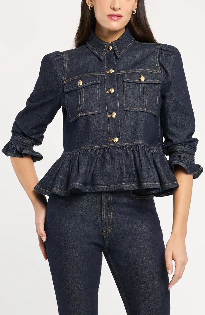 Delanie Denim Peplum Jacket | Nordstrom