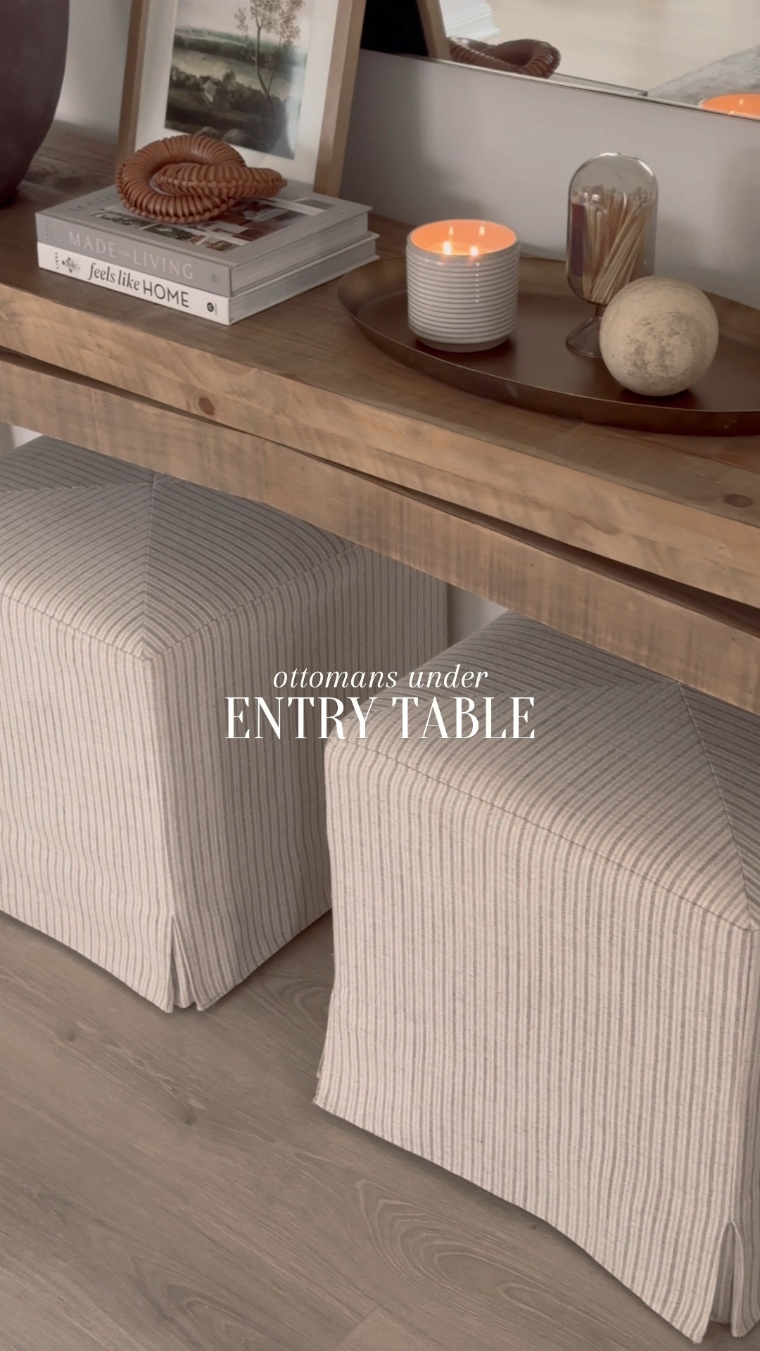 Linking some ottomans that I’m currently loving for under an entry/console table. 🤍

#LTKhome