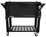 Permasteel PS-203F1-BLK-AM 80 Quart Portable Rolling Patio Cooler, Pack of 1, Black | Amazon (US)