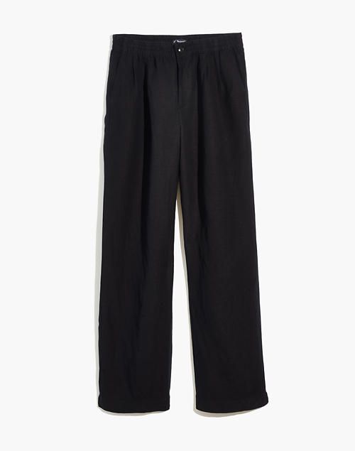 Linen-Blend Pull-On High-Rise Straight Pants | Madewell