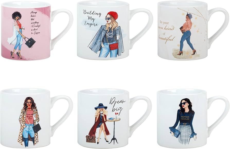 Certified International Girlfriends 20 oz Jumbo Mugs, Set of 6 Assorted Designs | Amazon (US)