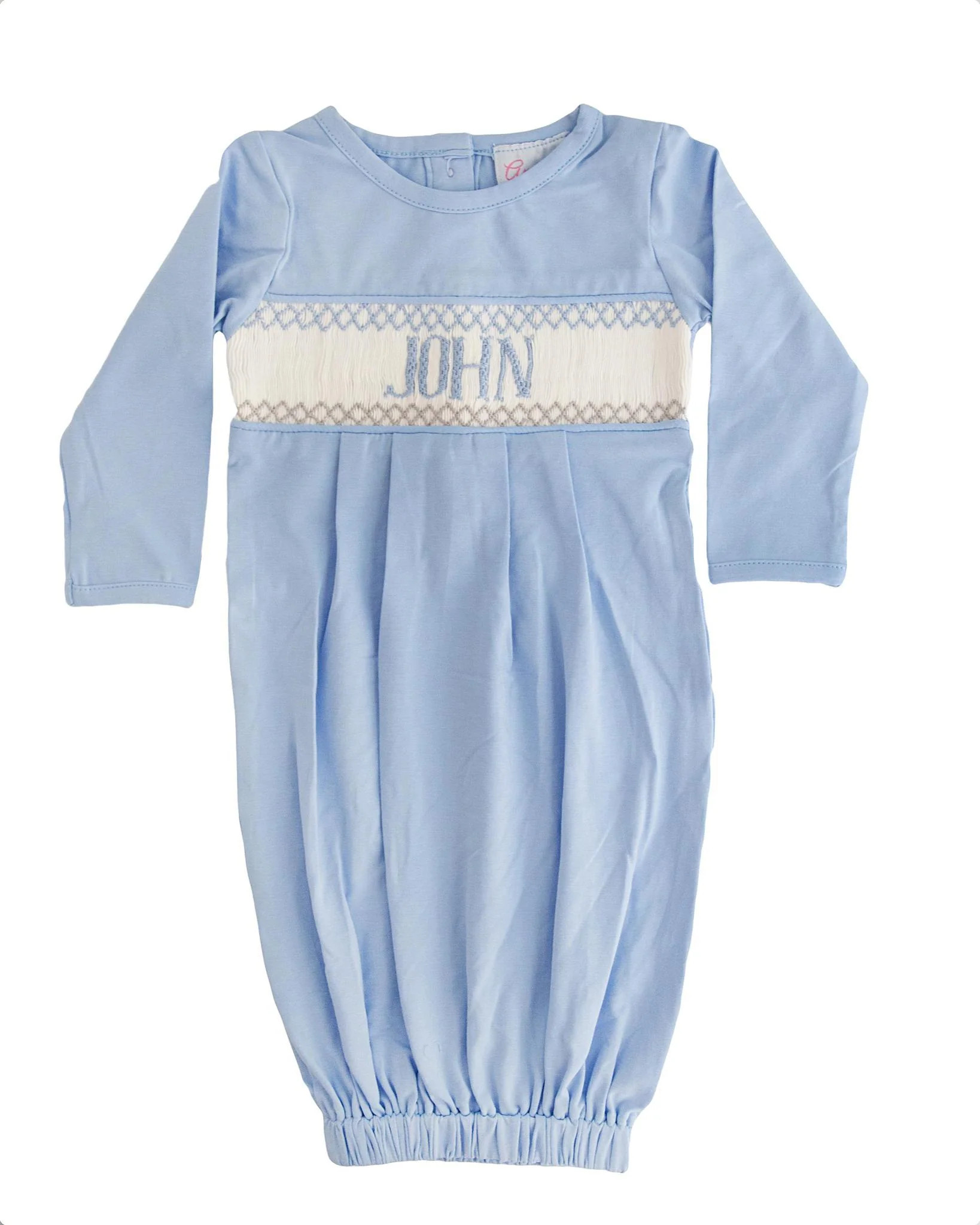 Solid Blue Baby Snuggles Nightgown and Cap | Ann + Reeves Kids
