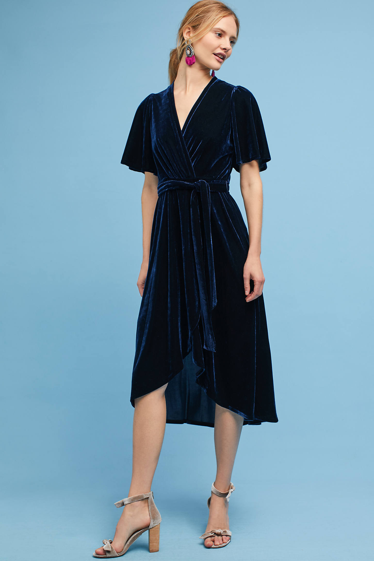 Velvet Wrap Midi Dress curated on LTK